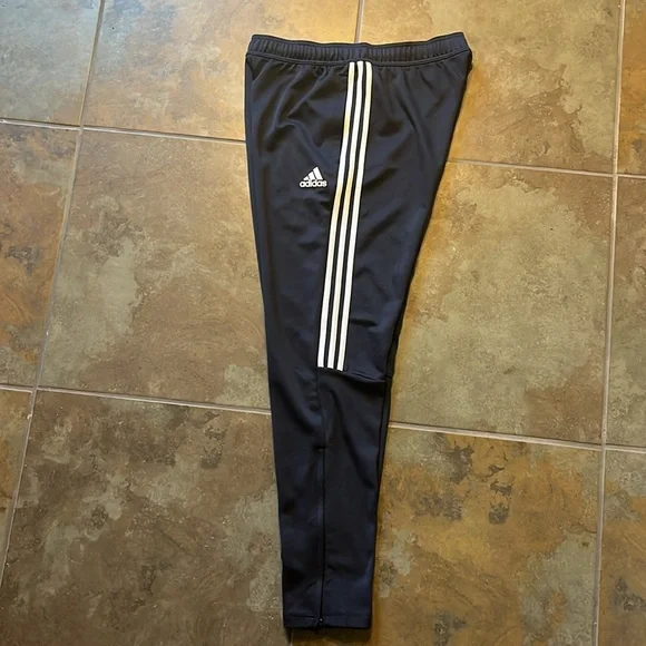 adidas Navy Joggers with White Stripes - Picture 4 of 5